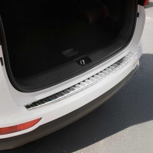 Kia Sportage Bumper Sill Cover - Rear - Omac - Gloss Silver - '17-'19 Kia Sportage Bumper Sill Cover - Rear - Omac - Gloss Silver - '17-'19